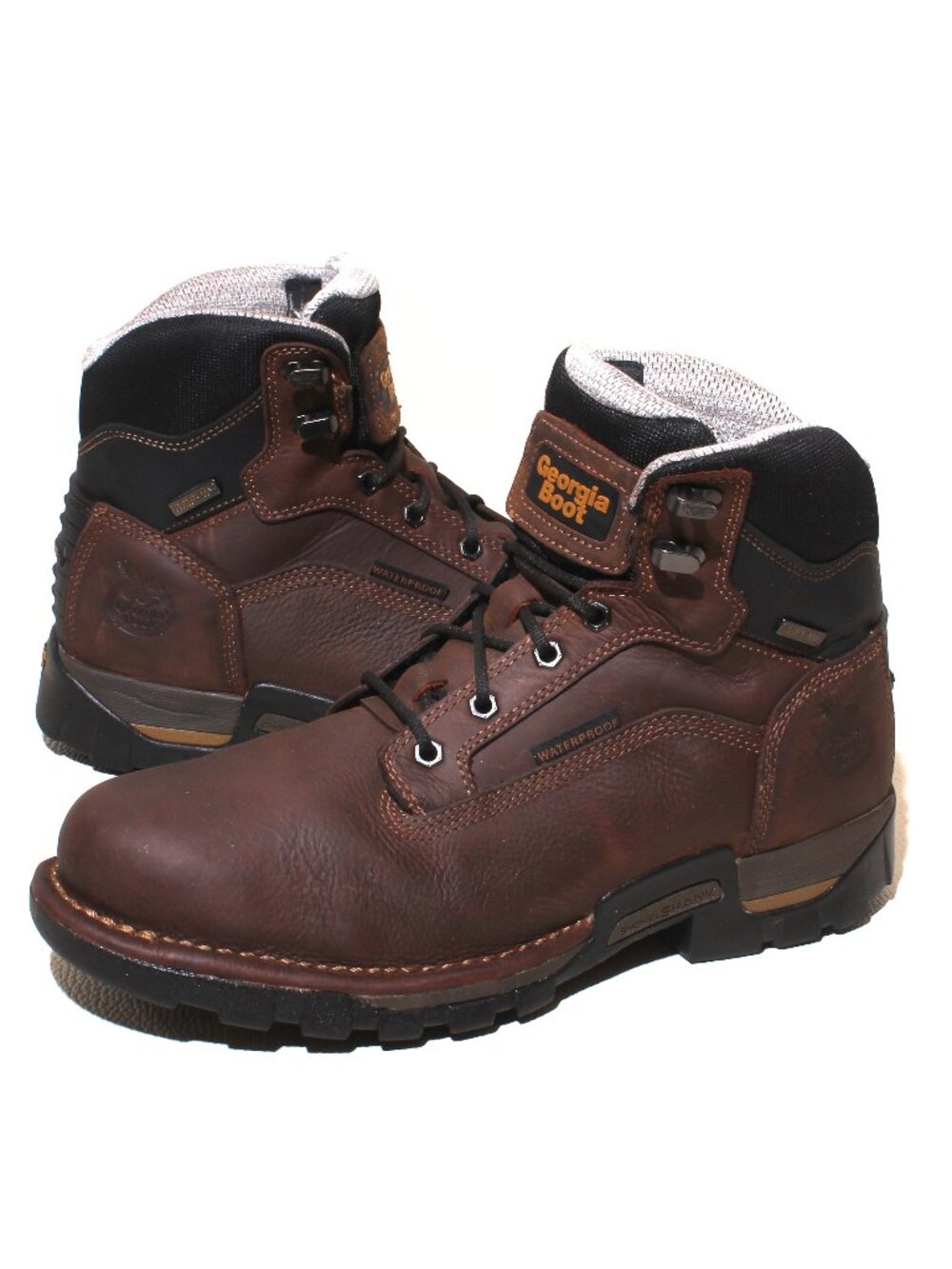 Mens Georgia Work Boots Size 10.5 Wide Eagle One Waterproof Brown Leather Boot